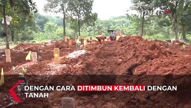 Penampakan Makam Jenazah Covid Ambles di Depok, Petugas Perkirakan Disebabkan Peti Jebol