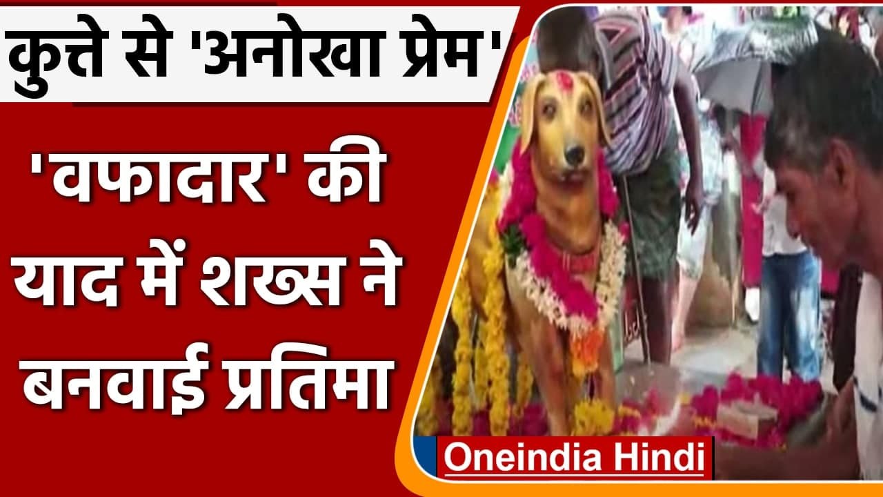 Andhra Pradesh में अपने कुत्ते की याद में शख्स ने बनवाई पीतल की मूर्ति । वनइंडिया हिंदी