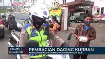 Kepolisian Bagikan Daging Kurban Siap Saji