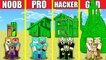 Minecraft Battle_ CACTUS HOUSE BUILD CHALLENGE - NOOB vs PRO vs HACKER vs GOD Animation SAND DESERT