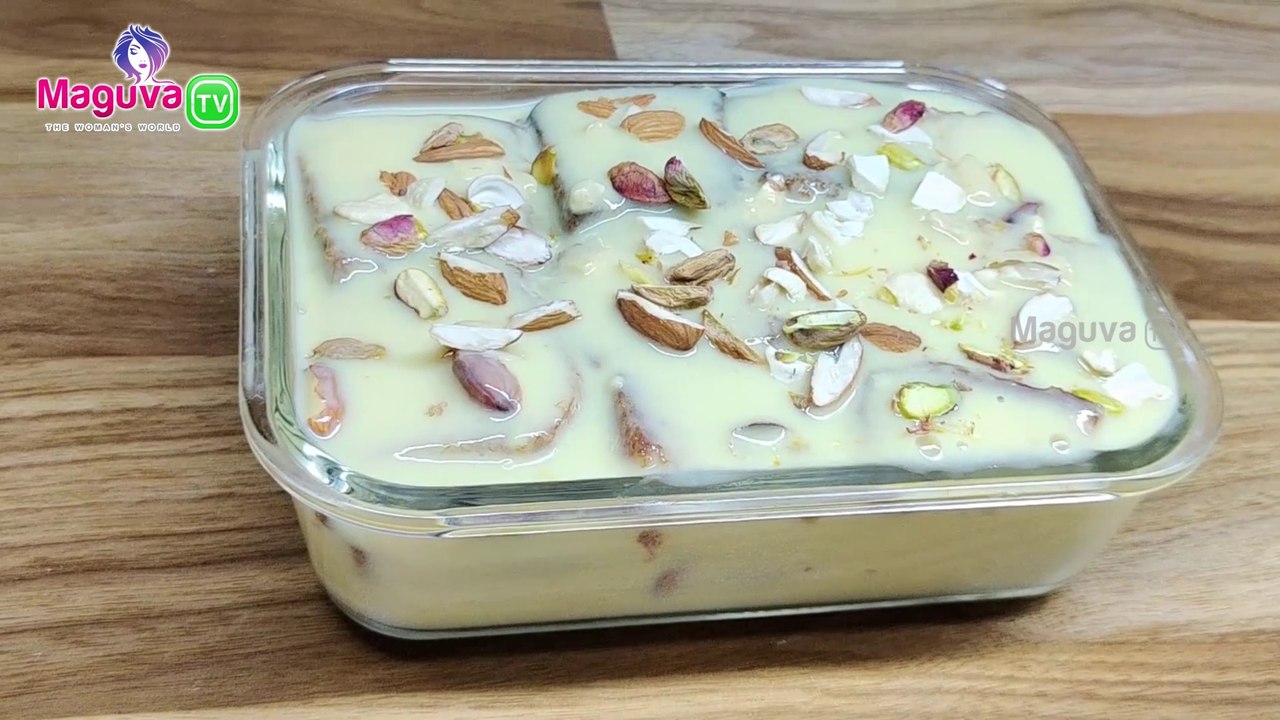 Bread Pudding Recipe with Custard | Eggless Custard Bread pudding Recipe in Telugu | How to Make Custard Bread pudding at home easily?| Quick Custard Bread pudding Recipe in Telugu | Maguva TV