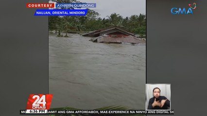 Hanggang bubong na taas ng baha, nanalasa sa ilang barangay sa Oriental Mindoro | 24 Oras