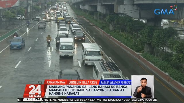 Maulang panahon sa ilang bahagi ng bansa, magpapatuloy dahil sa Bagyong Fabian at Hanging Habagat | 24 Oras