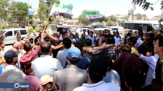 السوريون في إعزاز ينددون بالصمت الدولي والتركي إزاء المجازر المرتكبة بحق المدنيين في جبل الزاوية