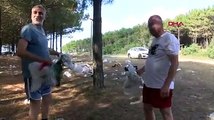 Sarıyer'de piknikçilerden geriye çöp yığını kaldı