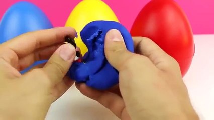 3 Giant Surprise Eggs Frozen Peppa Pig Mickey Mouse Play Doh Tsum Tsum