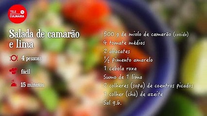 Salada fresca de camarão e lima (fácil e rápido) - TeleCulinária