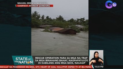 Rescue operation para sa mga na-trap sa mga binahang bahay, nagpapatuloy; 35 kabilang ang mga bata, nasagip | SONA