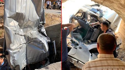 Nemrut Dağı'nda güneşin batışını izlemek isteyen ailenin aracı menfeze yuvarlandı: 2 ölü, 5 yaralı