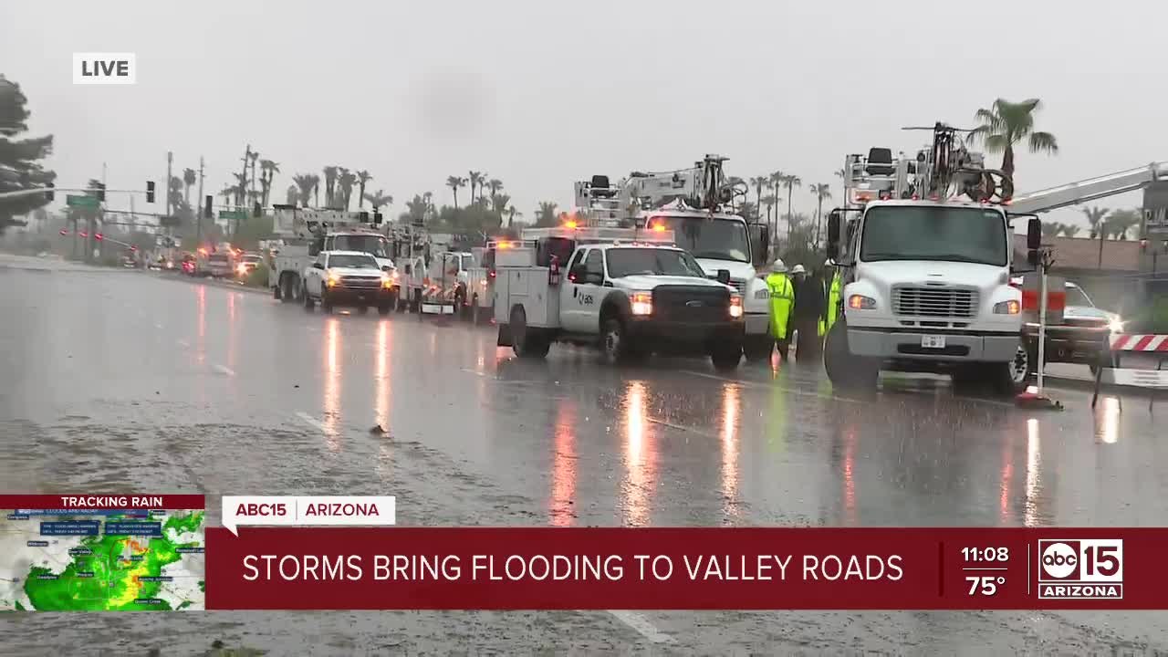 Downed trees and power lines in Scottsdale