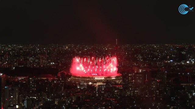 Ceremonia inaugural de los Juegos Olímpicos de Tokio vista desde las alturas