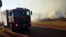 Incêndio em área de vegetação causa bastante fumaça no Bairro Tarumã; Bombeiros são mobilizados