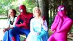 Frozen Elsa Bitten by VAMPIRE! w  Spiderman Hulk Joker Pink Spidergirl Mini elsa Toys! Superhero Fun