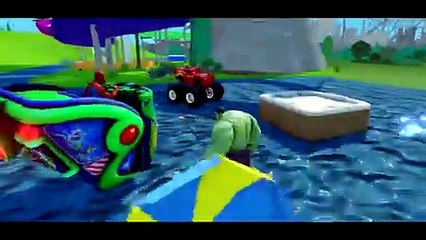 ORANGE HULK plays with Spiderman & Disney Pixar Cars Lightning McQueen - Kids video + Nursery Rhymes