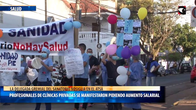 Profesionales de clínicas privadas se manifestaron pidiendo aumento salarial
