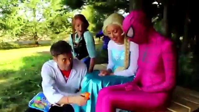 Frozen Elsa Gets BRACES! w Spiderman Joker Anna Maleficent Spidergirl Bubble Gum! Superhero Fun IRL