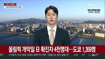 올림픽 개막일 日 확진자 4천명대…도쿄 1,359명