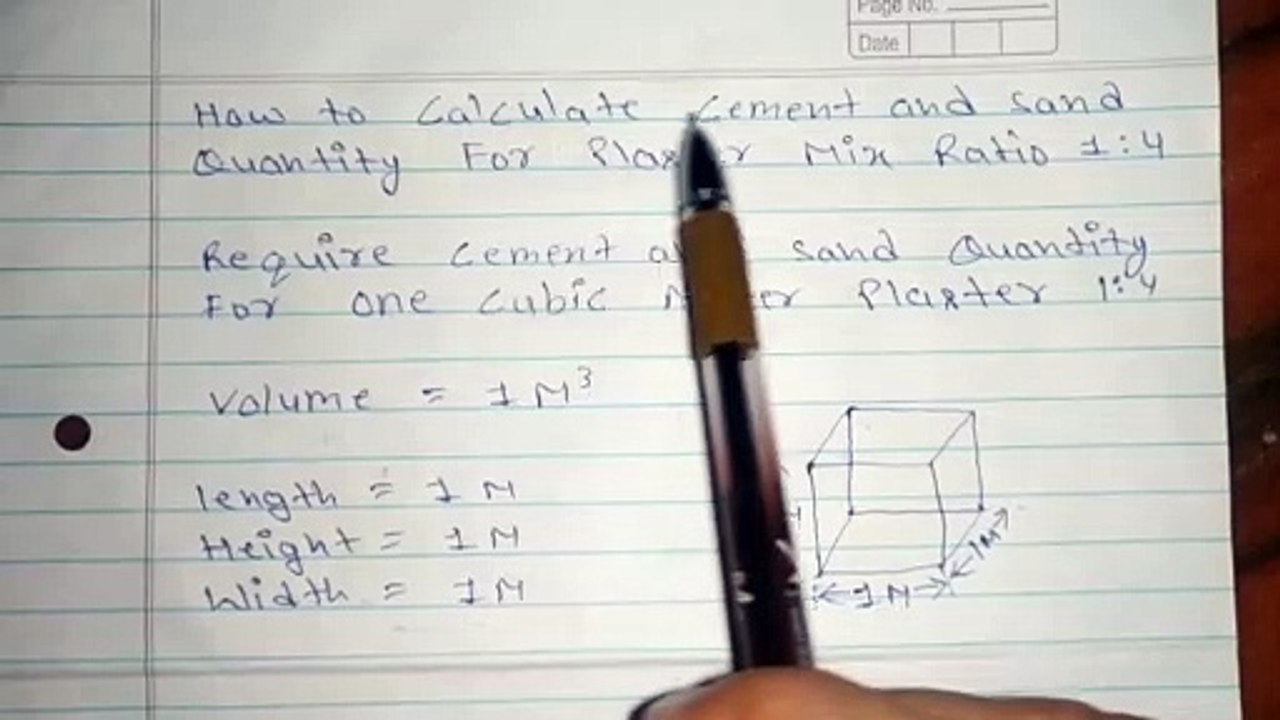 How to Calculate cement and sand quantity for plaster ratio 1:4