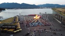 2020 Tokyo Olimpiyat Oyunları'nda yer alan Kanada Milli Takımına destek için Vancouver'da meşale yakıldı