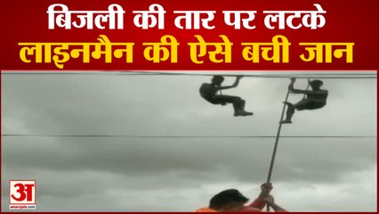 लाइनमैन का रेस्क्यू वीडियो | NDRF Rescue 2 Lineman Hanging on Electric Cables In Maharashtra Palghar
