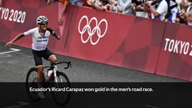 Ecuador's Richard Carapaz takes Olympic gold in men's road race