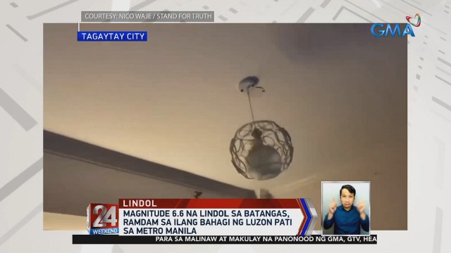 Magnitude 6.6 na lindol sa Batangas, ramdam sa ilang bahagi ng Luzon pati sa Metro Manila | 24 Oras Weekend