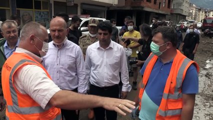 ARTVİN - İçişleri Bakanı Soylu, selin etkili olduğu alanları inceledi