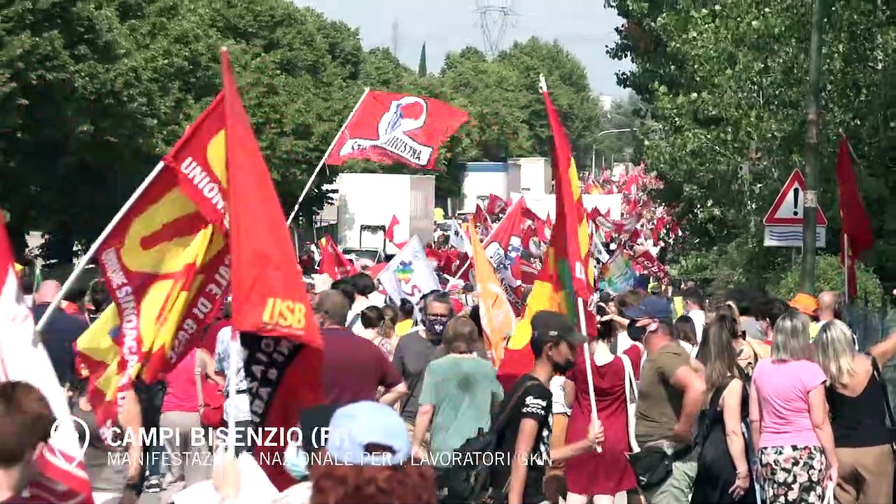 Video Firenze, Stefano Massini al corteo Gkn: \