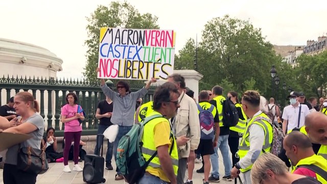 Протесты против санитарного пропуска