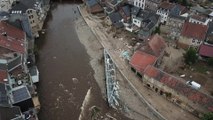 Survol de Dolhain, 10 jours après les inondations
