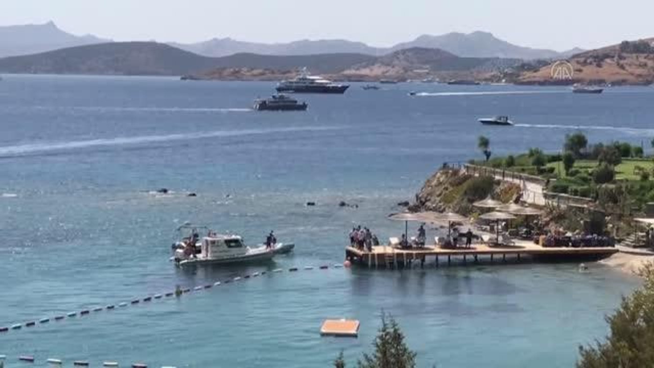 Bodrum'da makilik ve ormanlık alanda çıkan yangına müdahale ediliyor (2)