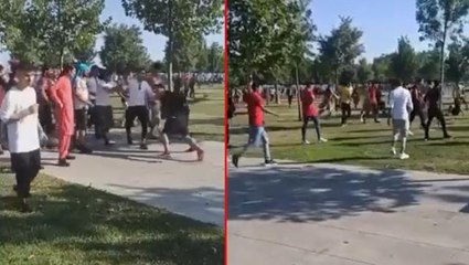 İstanbul sahilinde meydan savaşı! 35-40 yabancı uyruklu kişinin kavgasını güvenliğin anonsu bile ayıramadı