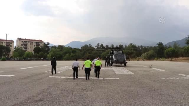 Jandarma ve polis ekipleri helikopterle trafik denetimi yaptı