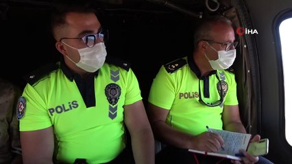 Elazığ’da helikopter destekli trafik denetimi