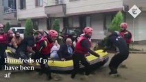 Turkey floods - House and cars swept away by floodwaters in dramatic footage