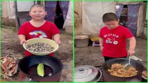 Wonderful ! Rural life Little chef cook food 조리 クック for Grandparent