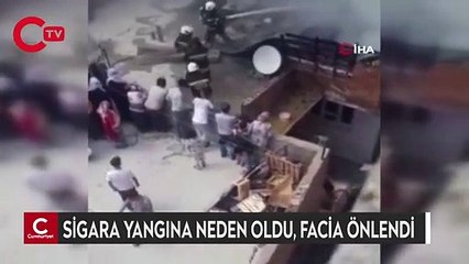 Sigara yangına neden oldu, facia önlendi