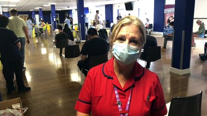 Portsmouth FC stadium Fratton Park sees a jab-a-minute as it hosts a walk-in Covid-19 vaccine clinic