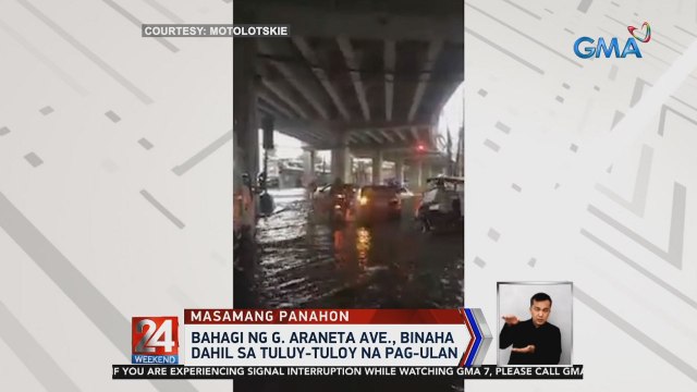 Bahagi ng G. Araneta Ave., binaha dahil sa tuluy-tuloy na pag-ulan | 24 Oras Weekend