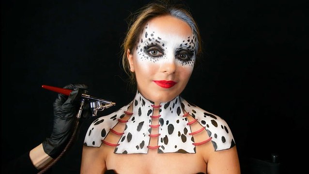 How this makeup artist creates a Cruella look with airbrush and paint