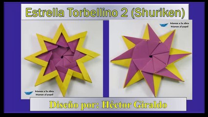 Estrella torbellino 2 Shuriken de papel
