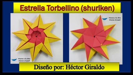 Estrella torbellino Shuriken de papel