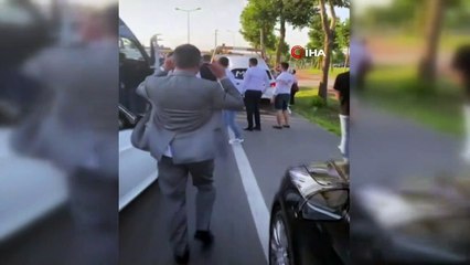 Düğün salonuna çekicinin üzerinde gittiler