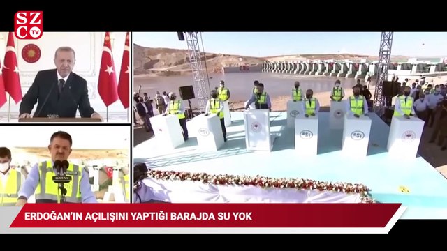 Erdoğan'ın açılışını yaptığı barajda su yok: Yine Cumhurbaşkanını yanılttılar