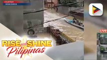 Hanggang dibdib na baha nararanasan sa ilang barangay sa Hermosa, Bataan; ilang residente, namamangka para makatawid