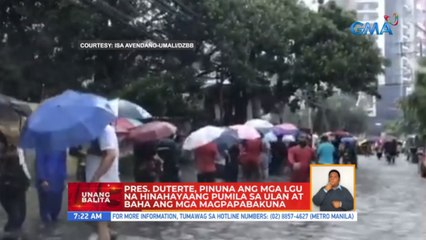 Pres. Duterte, pinuna ang mga LGU na hinahayaang pumila sa ulan at baha ang mga magpapabakuna | UB