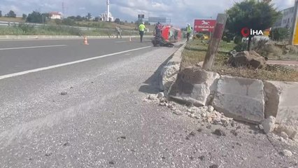 Son dakika haberi | Kaza yapan aracın motoru 50 metre fırladı