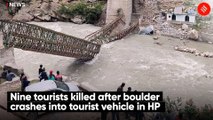 Nine tourists killed after boulder crashes into tourist vehicle in HP