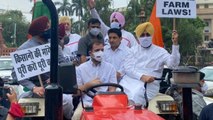 Brought kisaan's message: Rahul Gandhi drives tractor to Parliament to protest Centre’s farm laws