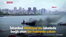 Maltepe'de teknede çıkan yangın söndürüldü